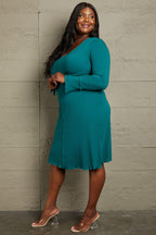 GeeGee Full Size Chevron Upper Bodycon Midi Dress - LoveNest Treasures
