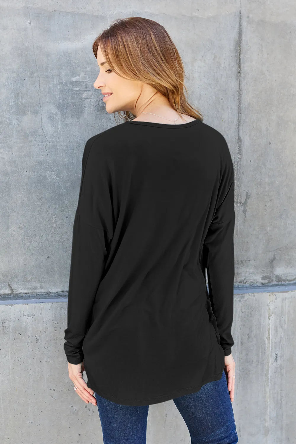 Basic Bae Full Size Round Neck Dropped Shoulder T-Shirt - LoveNest Treasures
