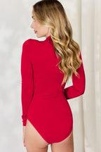 Basic Bae Full Size Mock Neck Long Sleeve Bodysuit - LoveNest Treasures