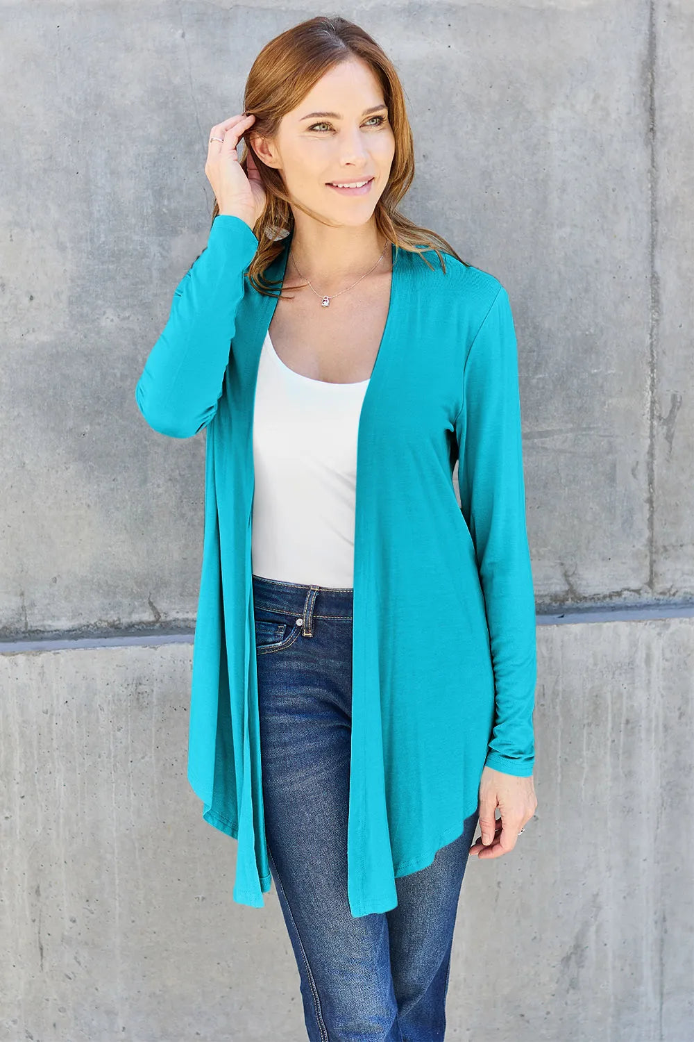 Basic Bae Full Size Open Front Long Sleeve Cardigan - LoveNest Treasures