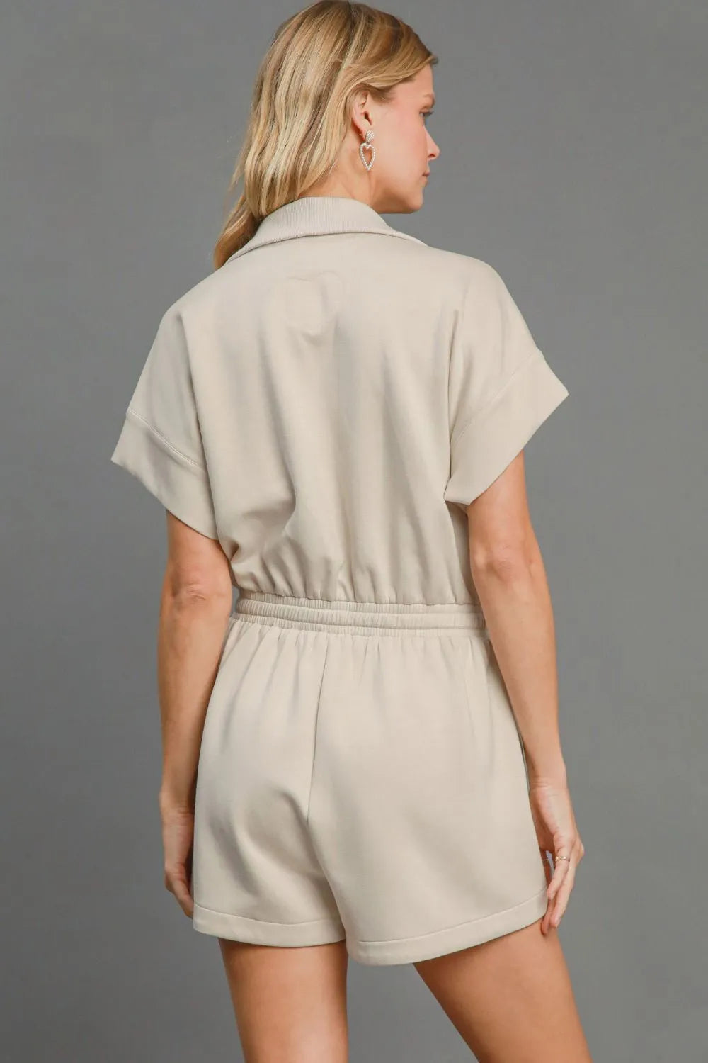 Umgee Full Size Half Sleeve Dolman Sleeved Romper Plus Size - LoveNest Treasures