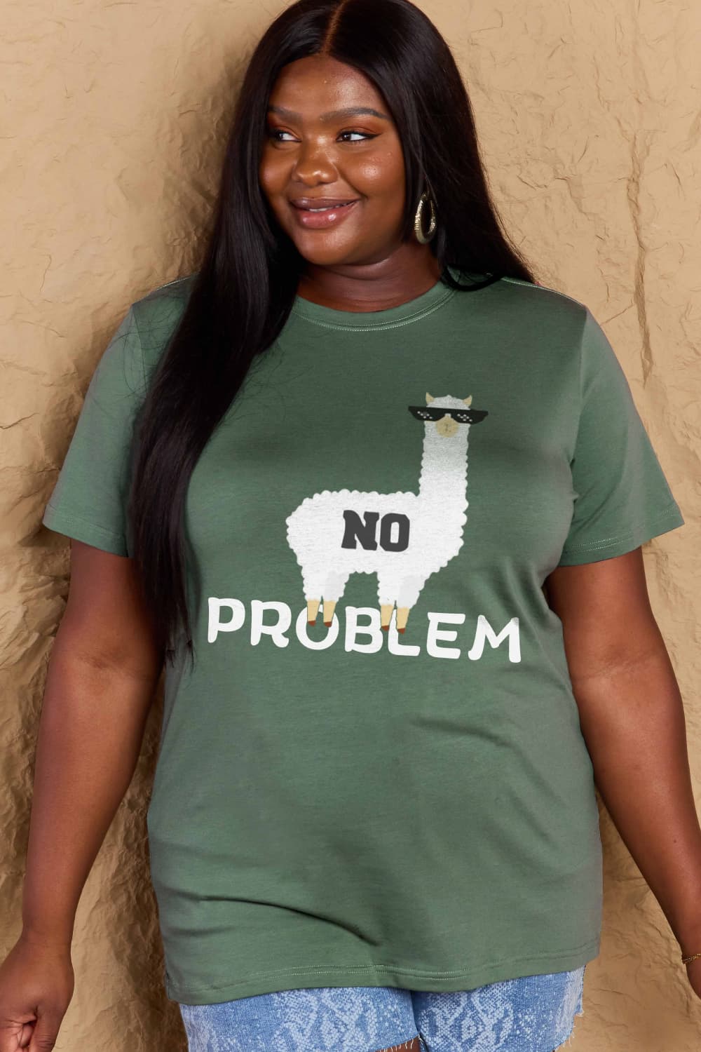 Simply Love Full Size NO PROBLEM Graphic Cotton Tee - LoveNest Treasures