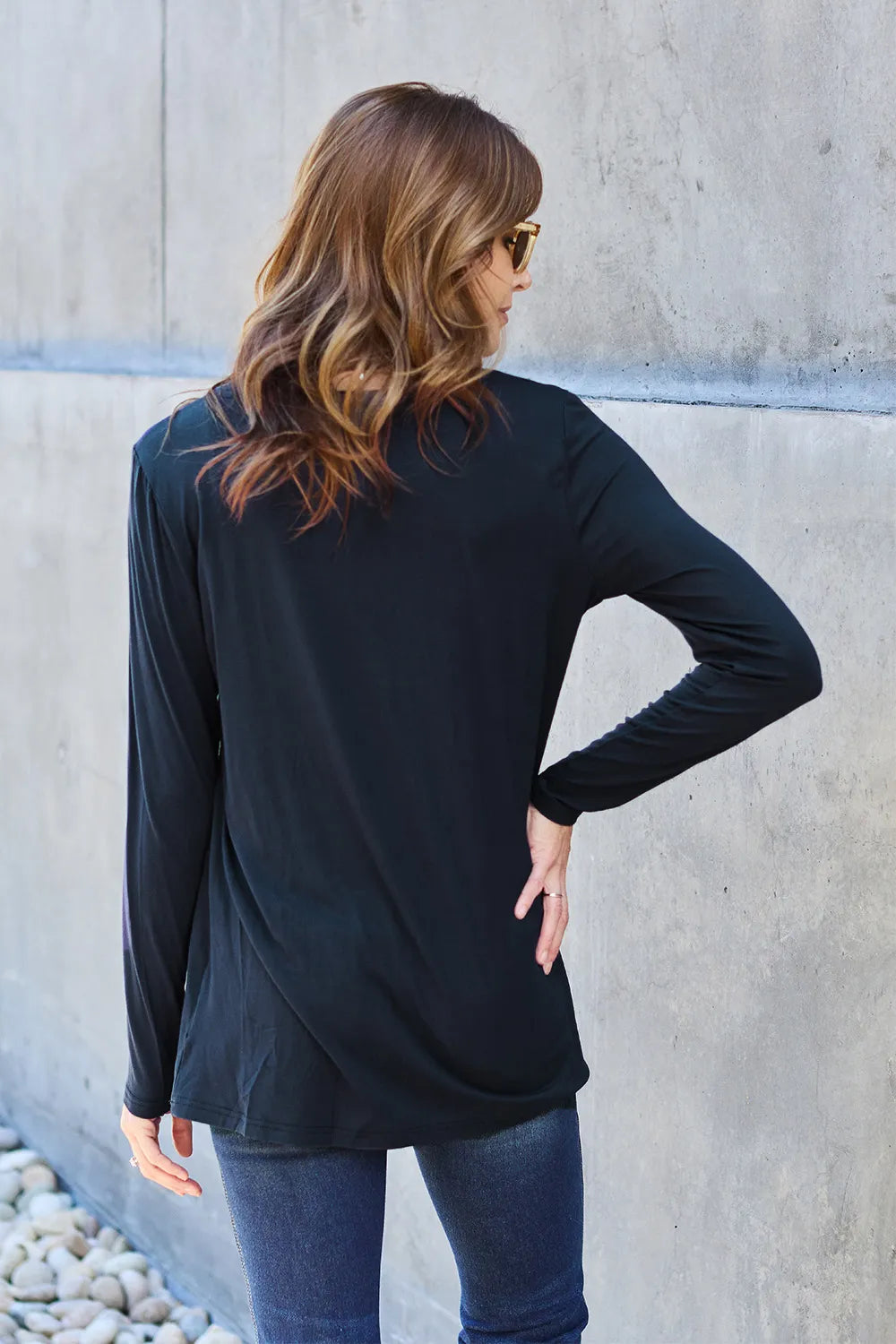 Basic Bae Full Size Round Neck Long Sleeve Top - LoveNest Treasures