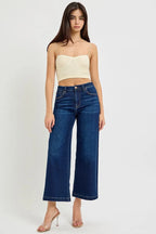 RISEN High Rise Crop Wide Jeans - LoveNest Treasures