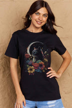 Simply Love Full Size Cat Graphic Cotton Tee - LoveNest Treasures
