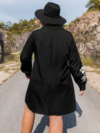 Plus Size Embroidered Long Sleeve Mini Dress - LoveNest Treasures