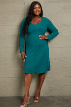 GeeGee Full Size Chevron Upper Bodycon Midi Dress - LoveNest Treasures