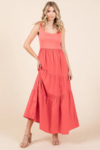 Mittoshop Mix Media Square Neck Maxi Dress - LoveNest Treasures