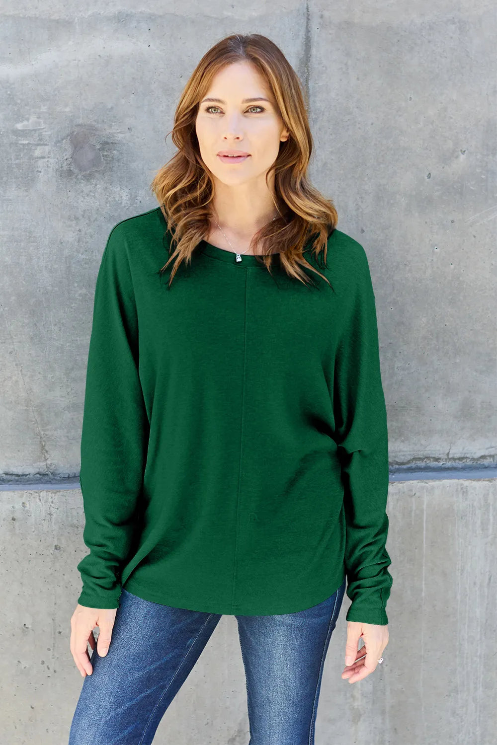 Double Take Full Size Round Neck Long Sleeve T-Shirt - LoveNest Treasures