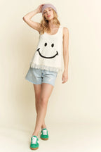 Jade By Jane Full Size Smiley Fringe Hem Tank Plus Size - LoveNest Treasures
