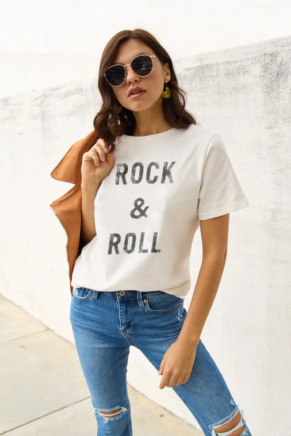 Simply Love Full Size ROCK & ROLL Short Sleeve T-Shirt - LoveNest Treasures