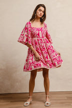 BiBi Aztec Woven Printed Contrast Binding Dress - LoveNest Treasures