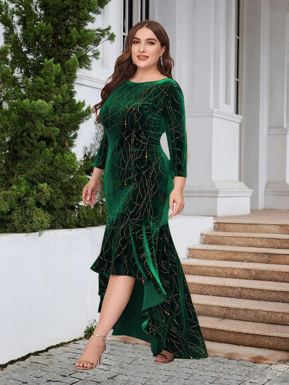 Plus Size Ruffle Hem High-Low Dress - LoveNest Treasures