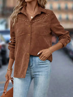 Button Down Long Sleeve Shacket - LoveNest Treasures