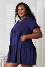 Mandy V-Neck Flounce Sleeve Tiered Dress - LoveNest Treasures