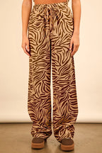 VERY J Animal Print Linen Wide Leg Pants - LoveNest Treasures