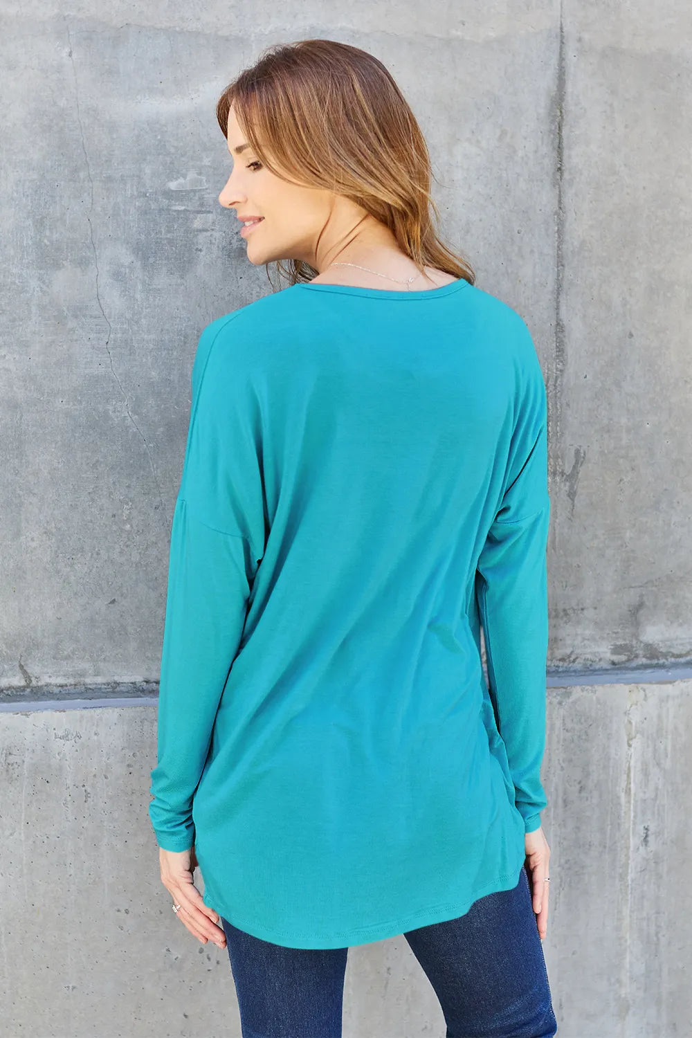 Basic Bae Full Size Round Neck Dropped Shoulder T-Shirt - LoveNest Treasures