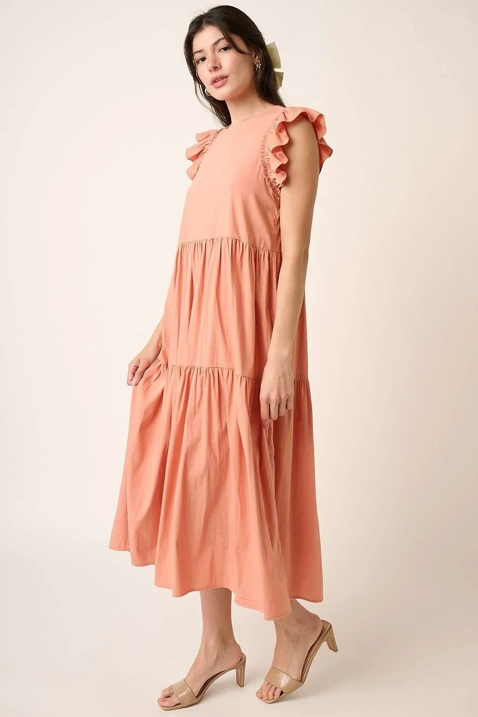 Mittoshop Ruffle Short Sleeve Tiered Maxi Dress - LoveNest Treasures