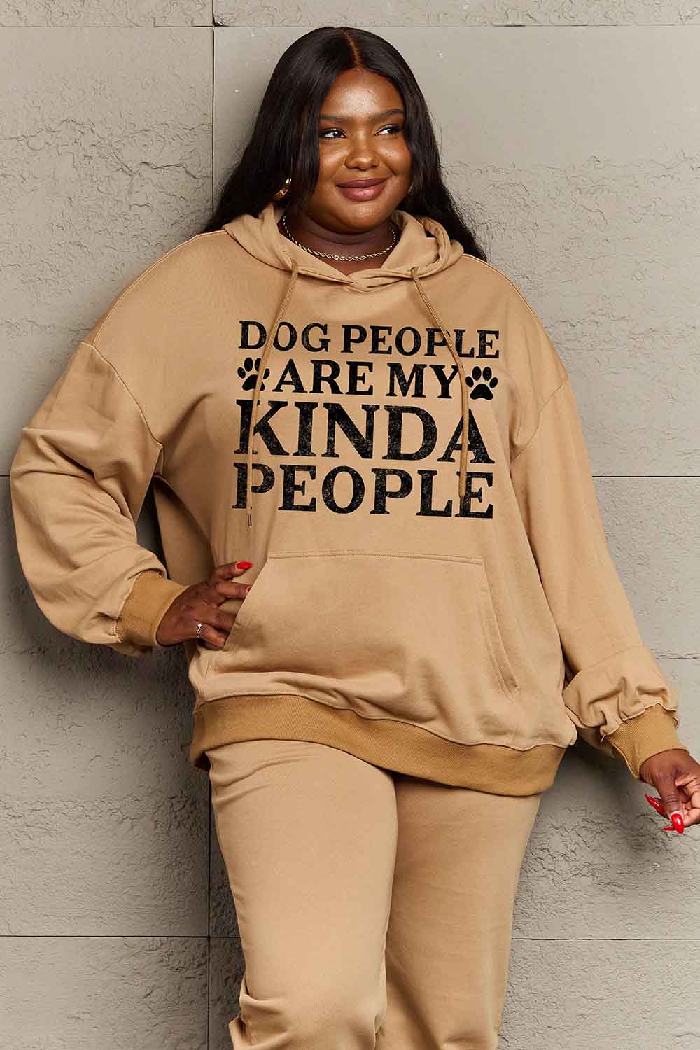 Simply Love Simply Love Full Size Dog Paw Slogan Graphic Hoodie - LoveNest Treasures