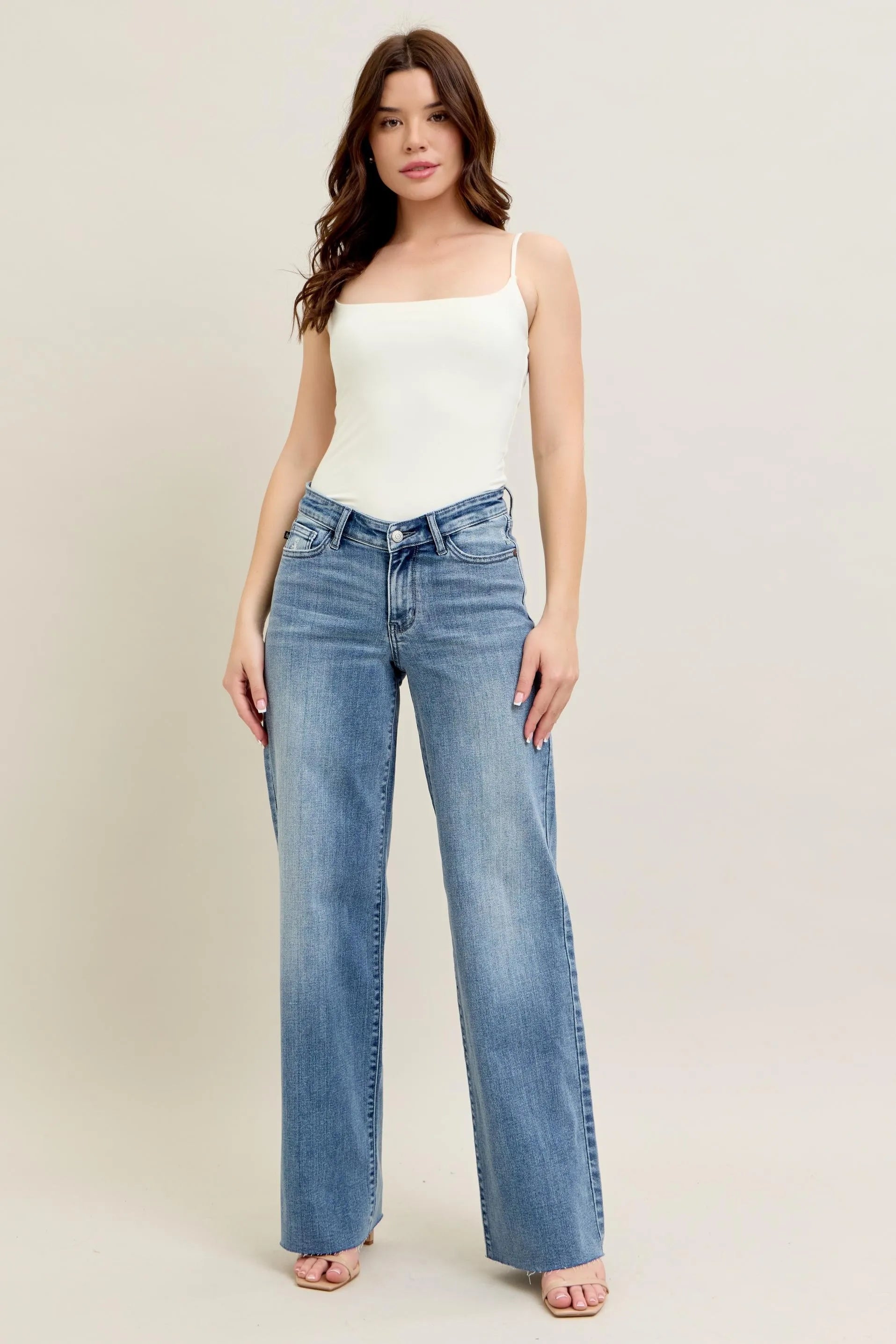 Judy Blue Full Size V - Front Baggy Jeans Plus Size - LoveNest Treasures
