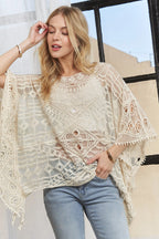 ADORA Boat Neck Crochet Lace Cover Up - LoveNest Treasures
